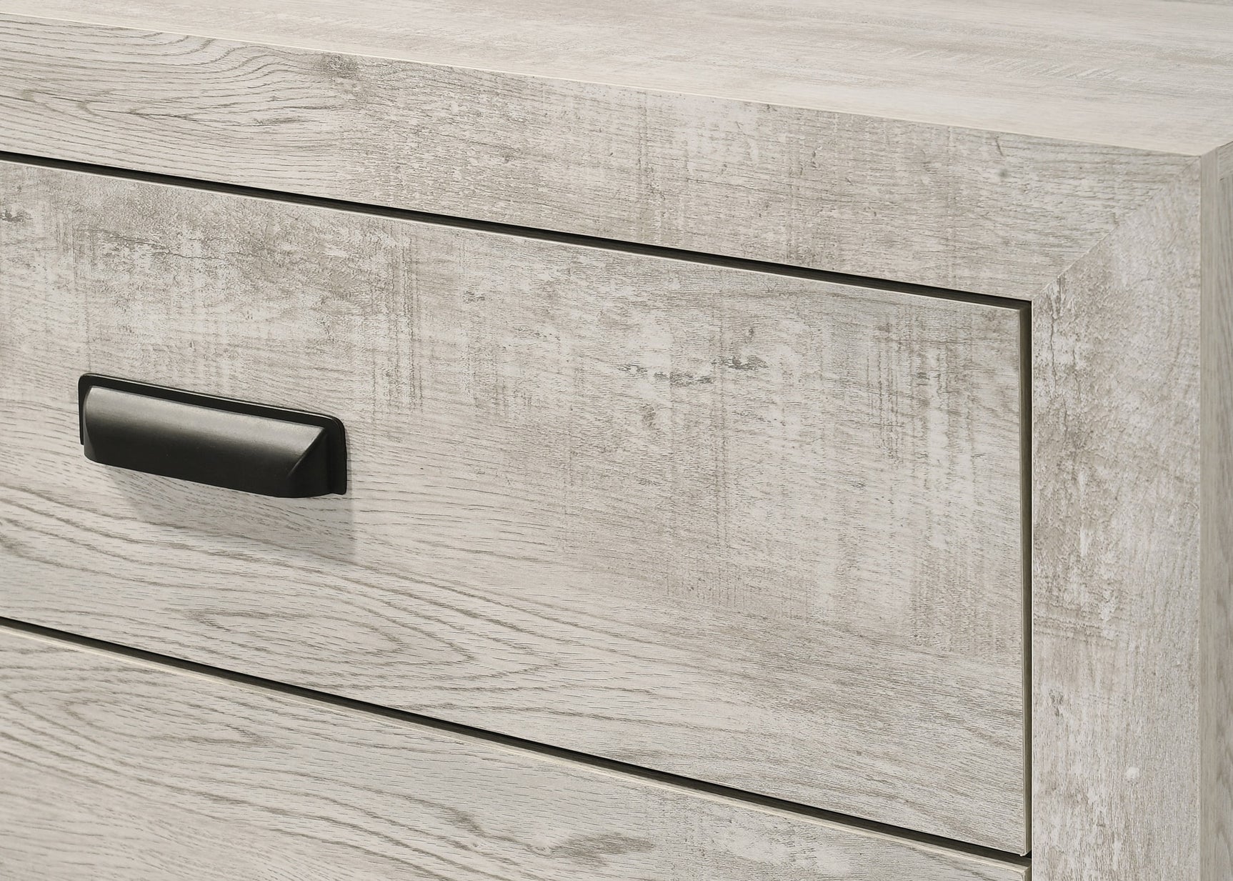 Millie Light Gray Panel King Bed detail view by Crownmark | Ella Furniture