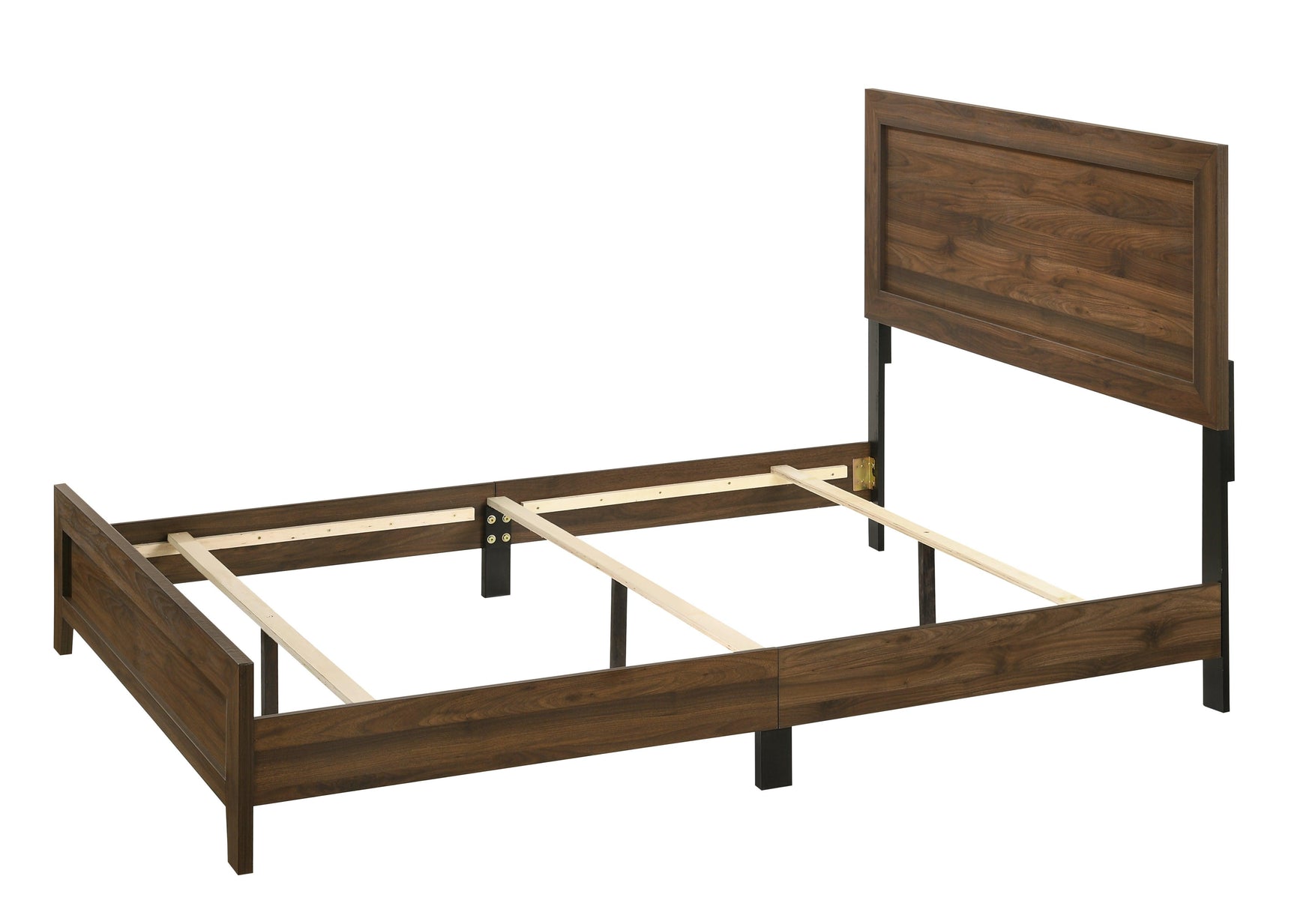 Millie Cherry Brown Classic Wood King Panel Bed - Ella Furniture