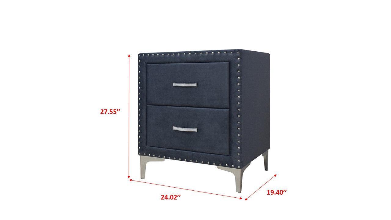 Lucinda Chest - Dark Grey, Modern And Classic Velvet Wood, Classic Metal 5 Drawers - Ella Furniture