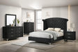 Lucinda Black Velvet Wingback Sleek And Modern Upholstered Tufted Panel Bedroom Set - Ella Furniture