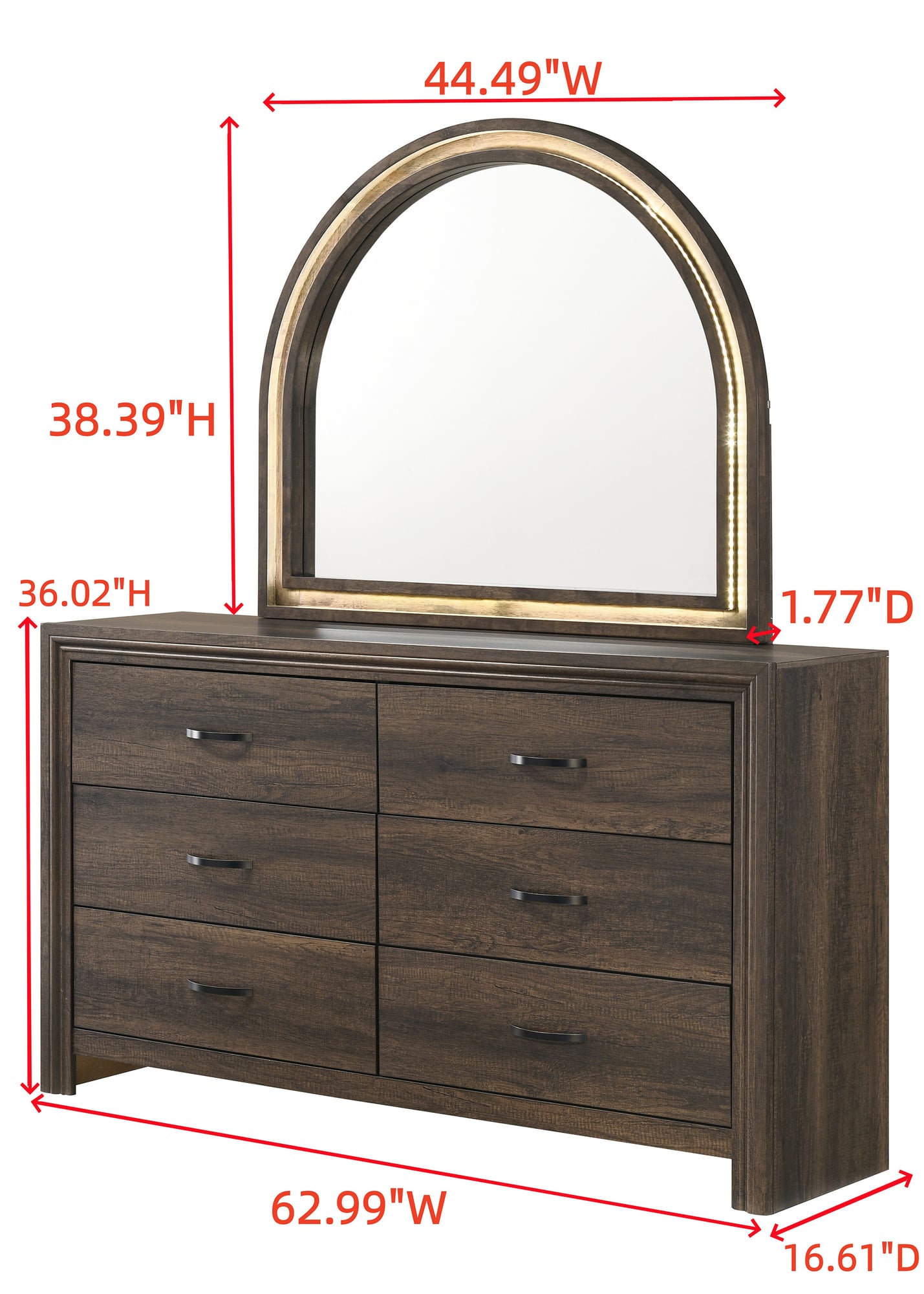 Noreen Brown Dresser and Mirror view 2