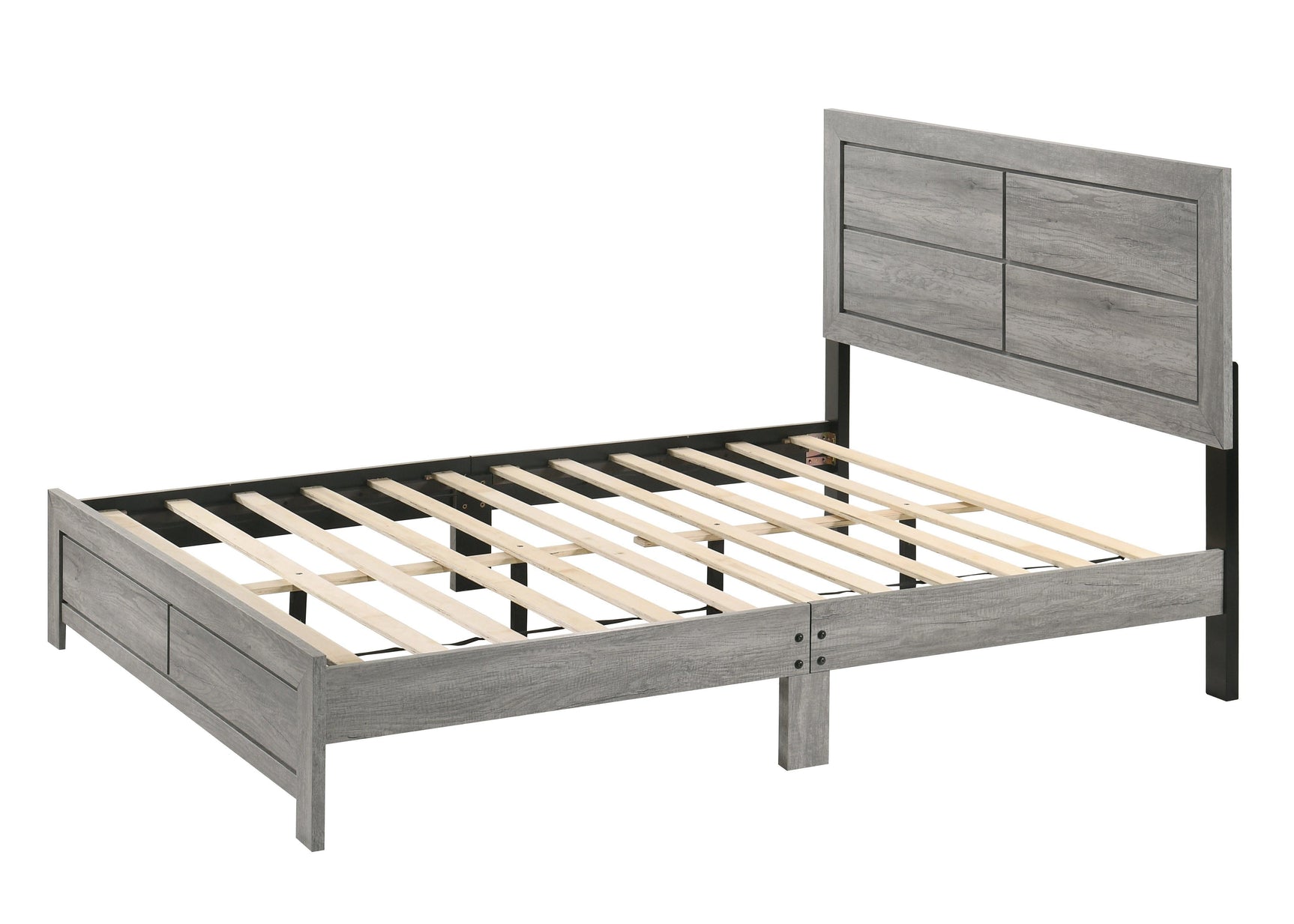 Hopkins Driftwood Rustic And Modern Wood Platform Bedroom Set - Ella Furniture