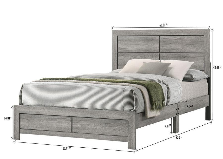 Hopkins Driftwood Contemporary And Modern Wood Full Platform Bed - Ella Furniture