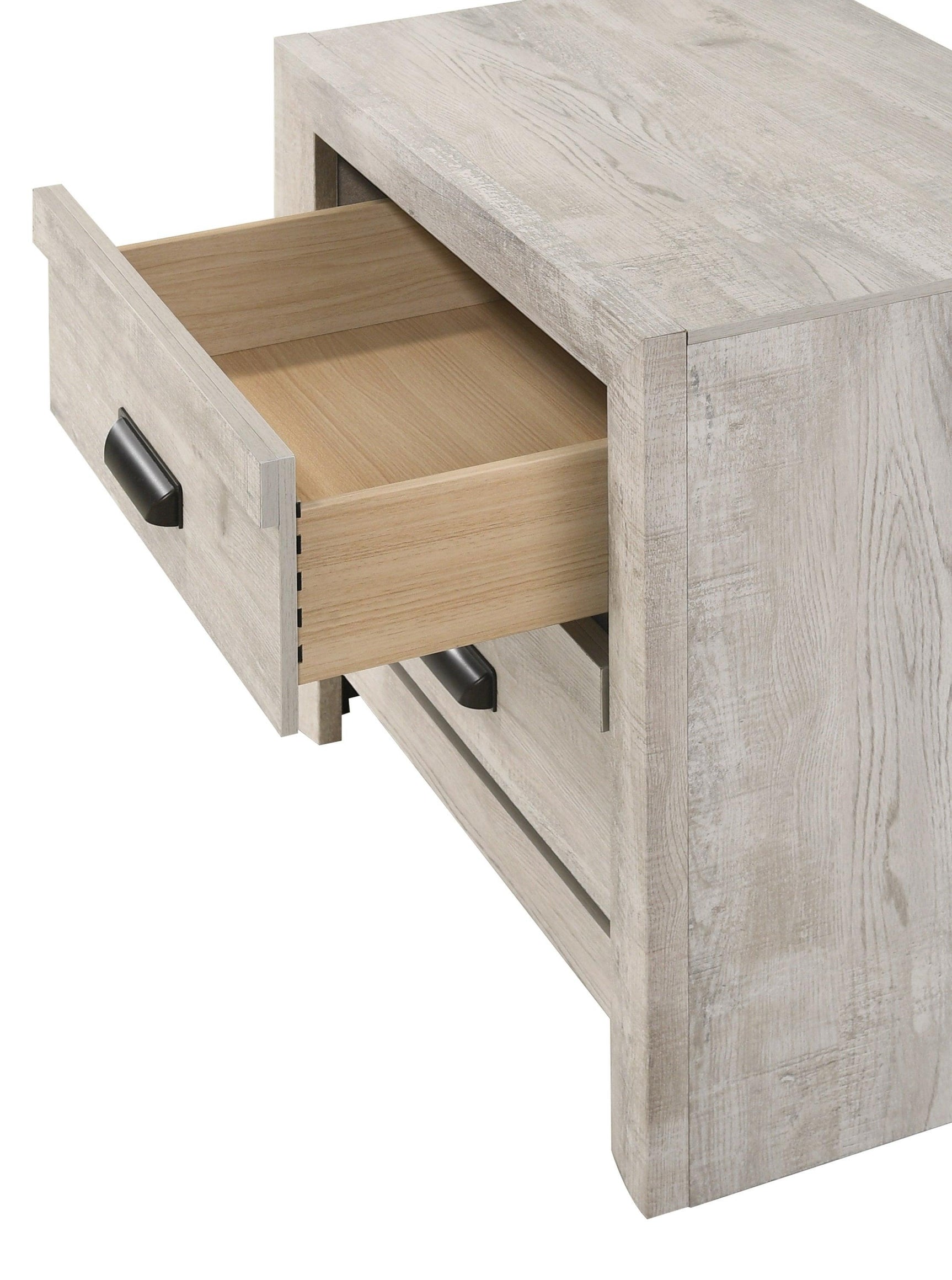 Valor Beige Finish Modern Wood And MDF And Plywood Storage Queen Panel Bed - Ella Furniture