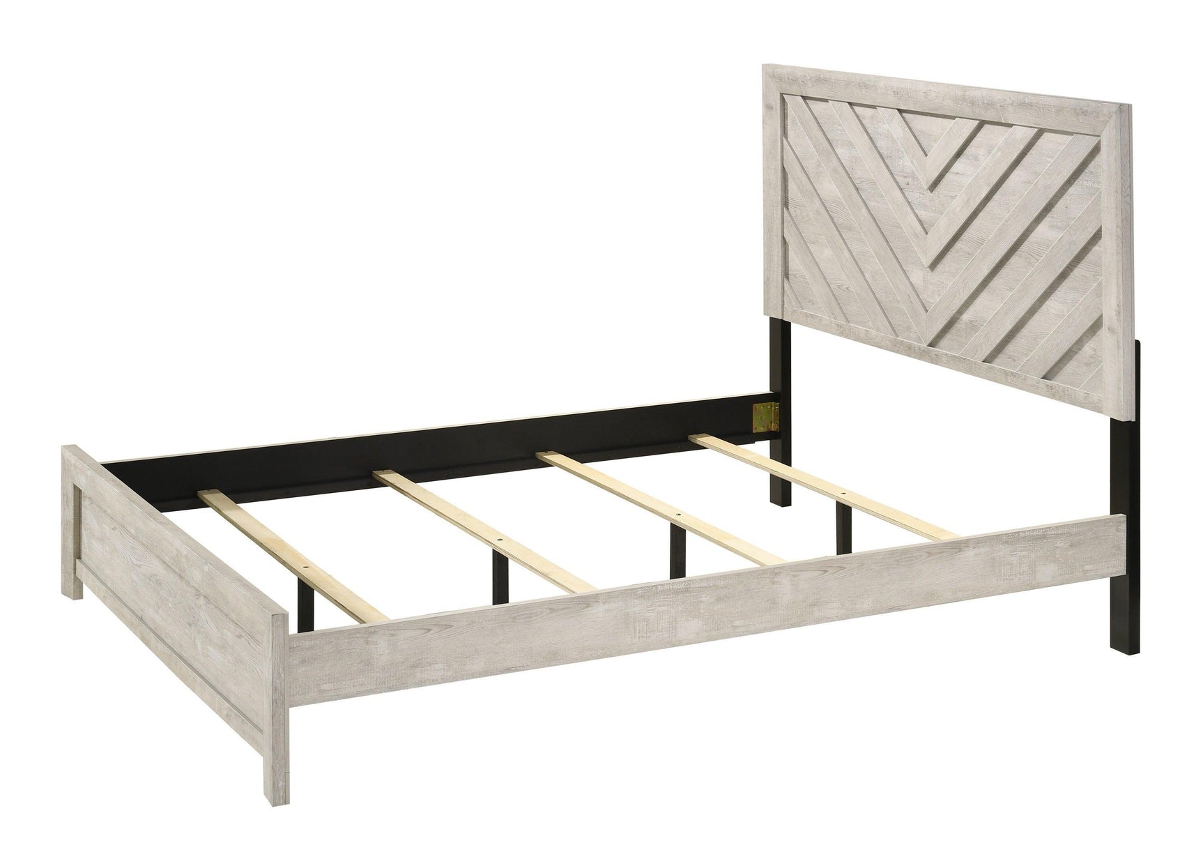 Valor Beige Finish Modern Wood And MDF And Plywood Storage Queen Panel Bed - Ella Furniture