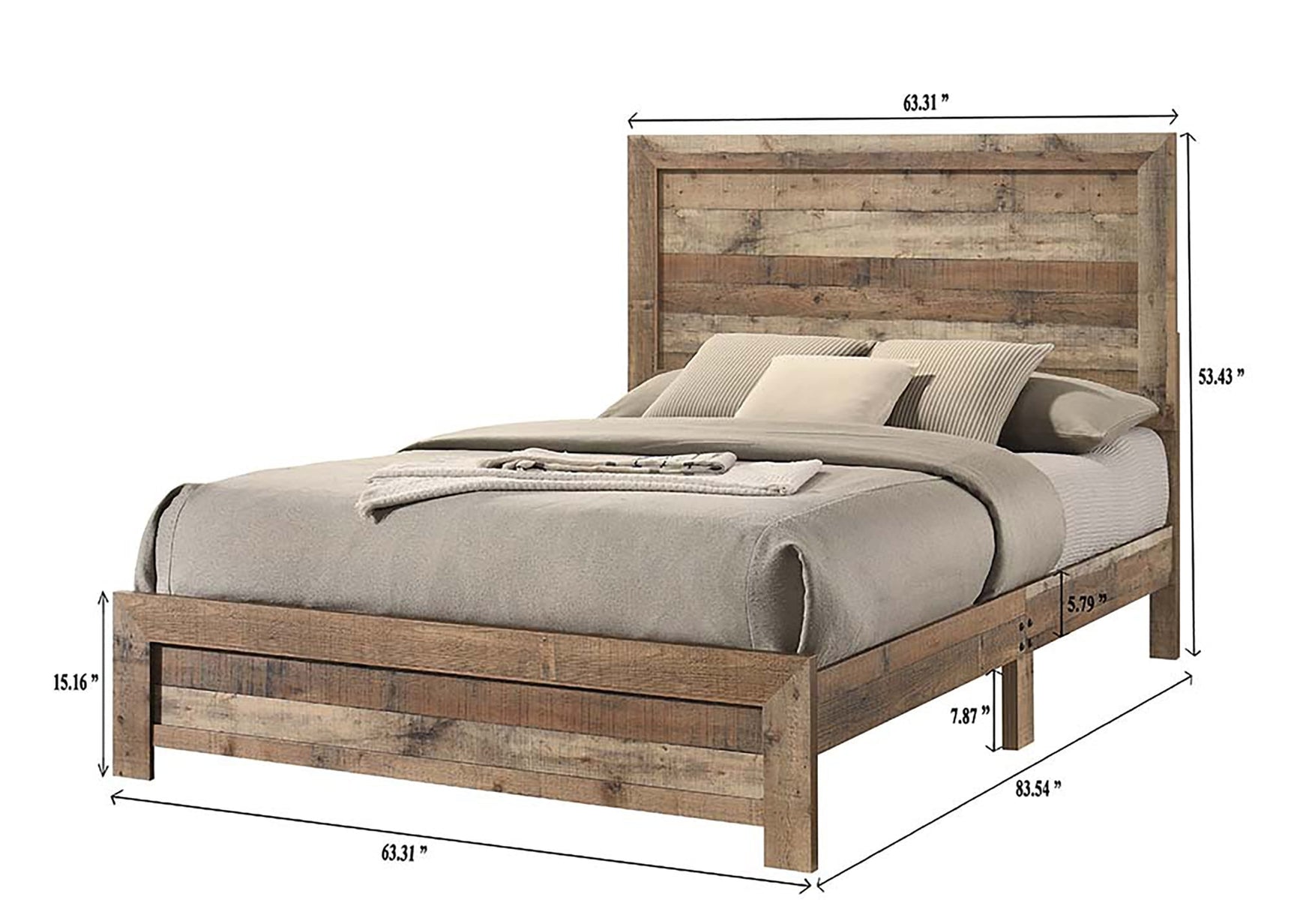 Elmer Natural Panel Queen Bed view 4