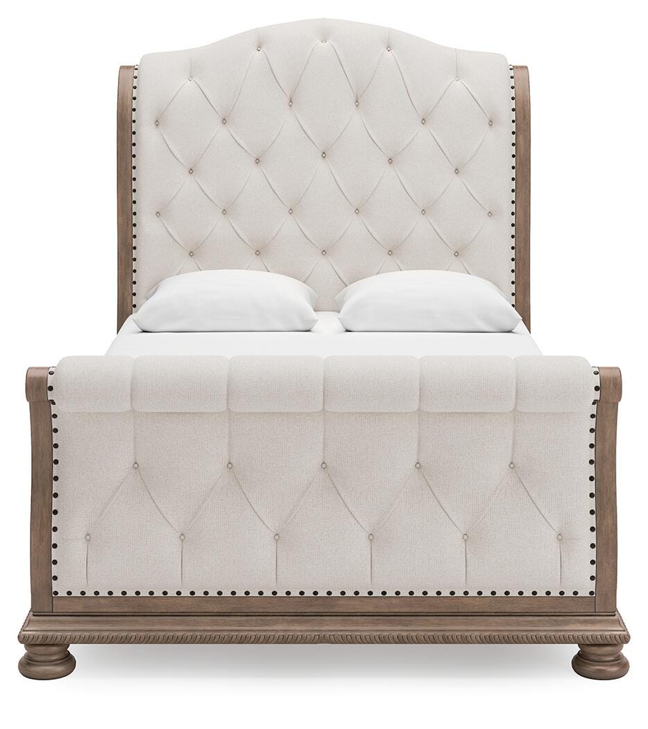Ardenfield Light Brown Upholstered Sleigh Bedroom Set view 3
