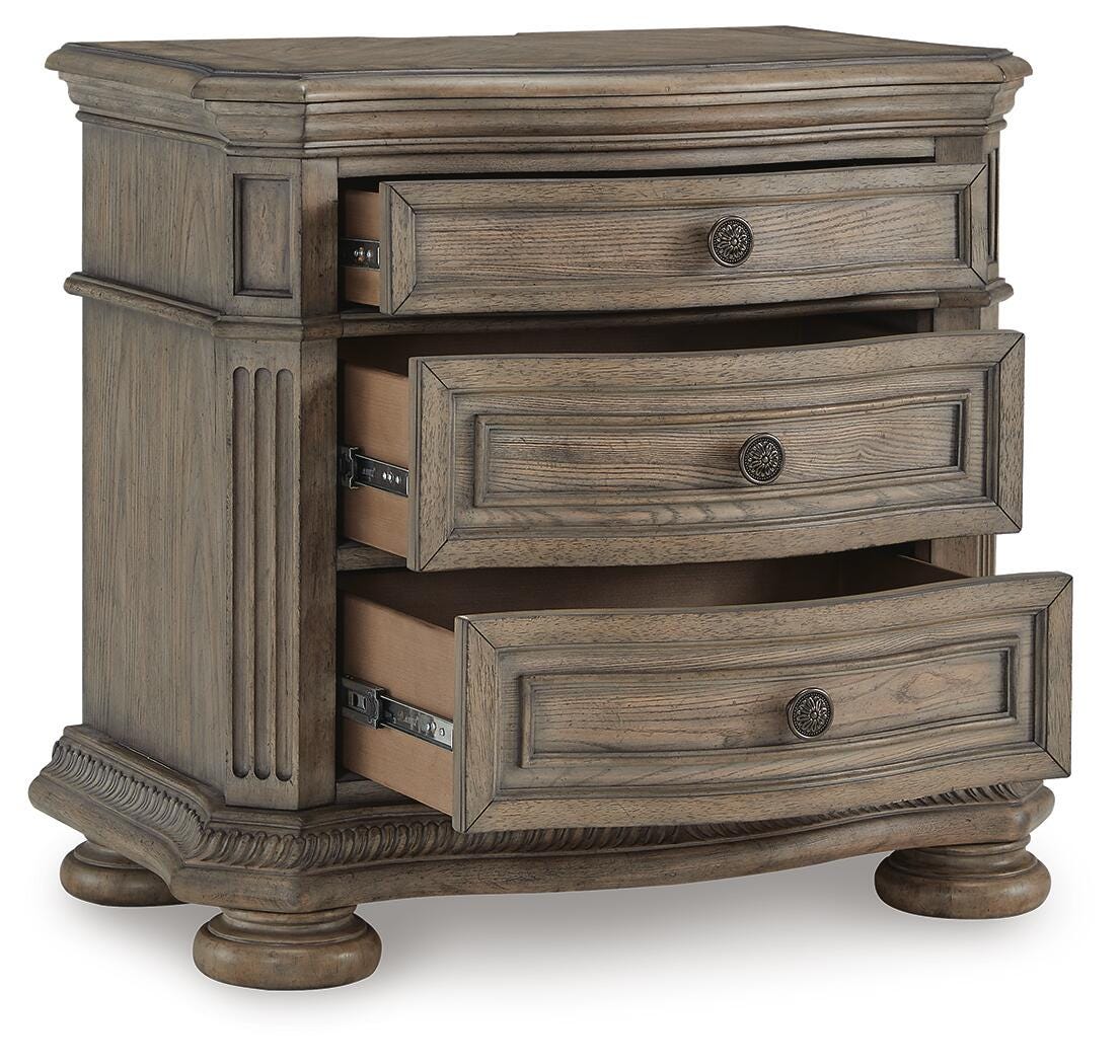 Ardenfield Light Brown Upholstered Sleigh Bedroom Set angled view
