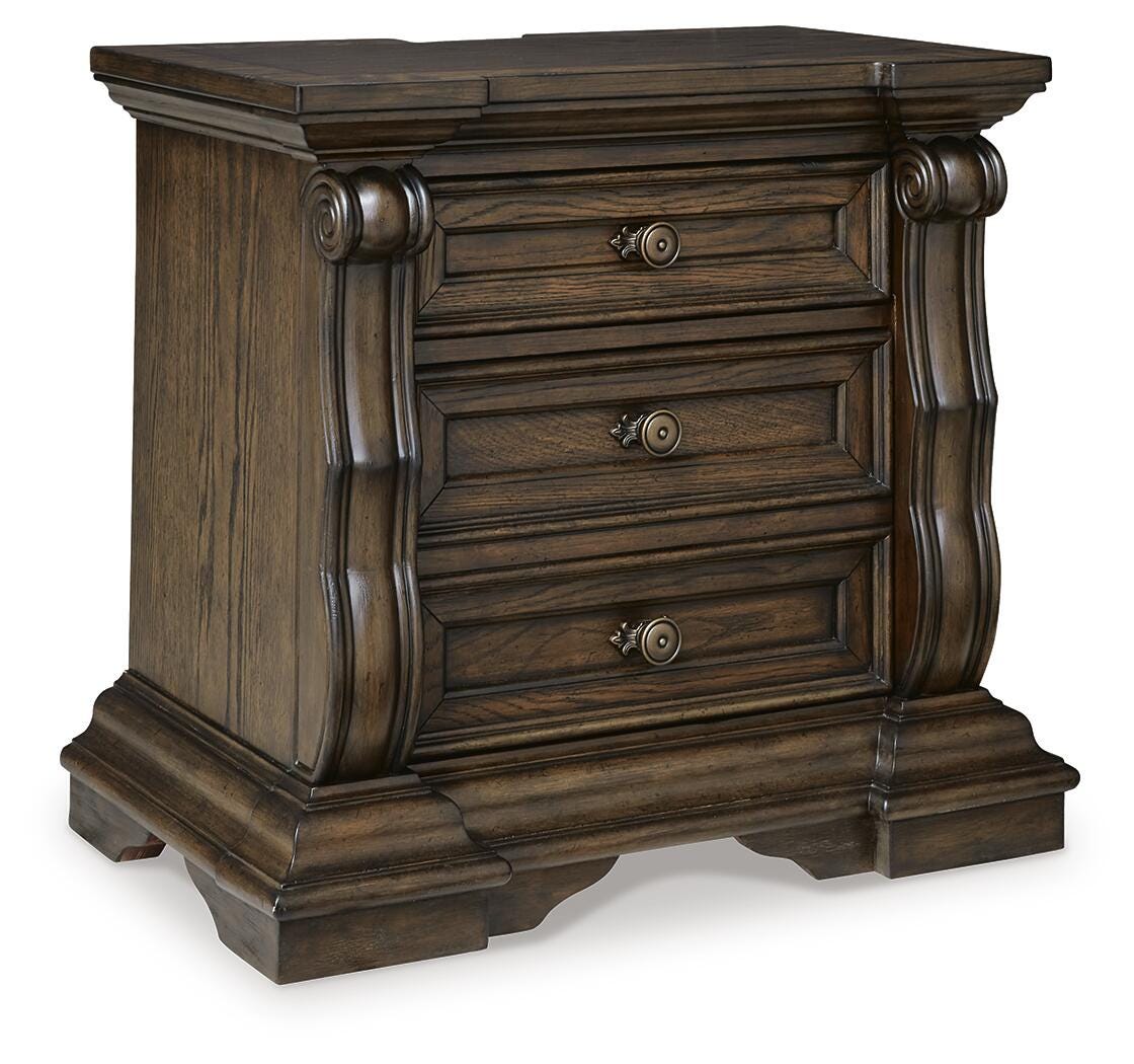 Maylee Dark Brown Canopy Bedroom Set angled view