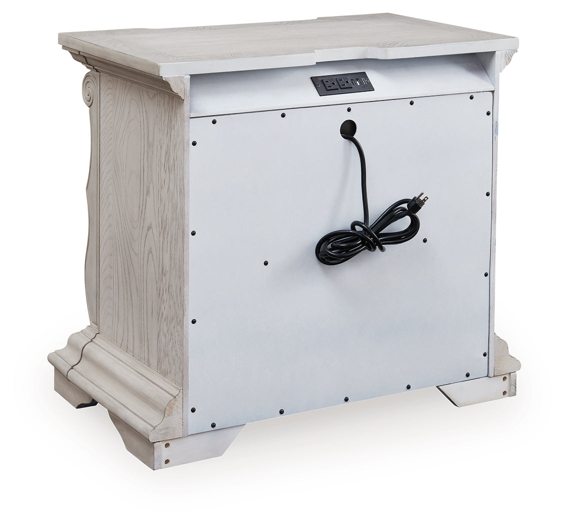 Bruchandi Antique White Nightstand