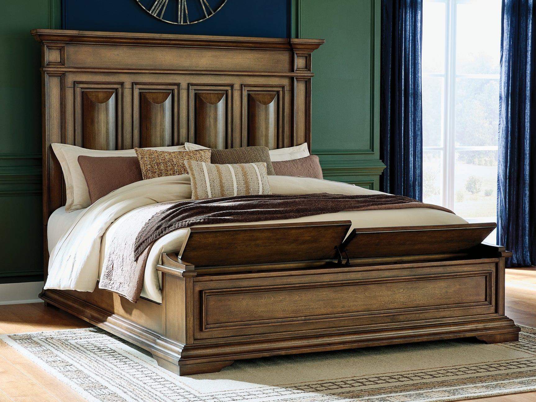 Frantanna Brown King Panel Storage Bed