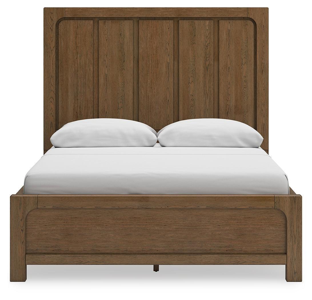 Cabalynn Light Brown Queen Panel Bed with Storage Drawers