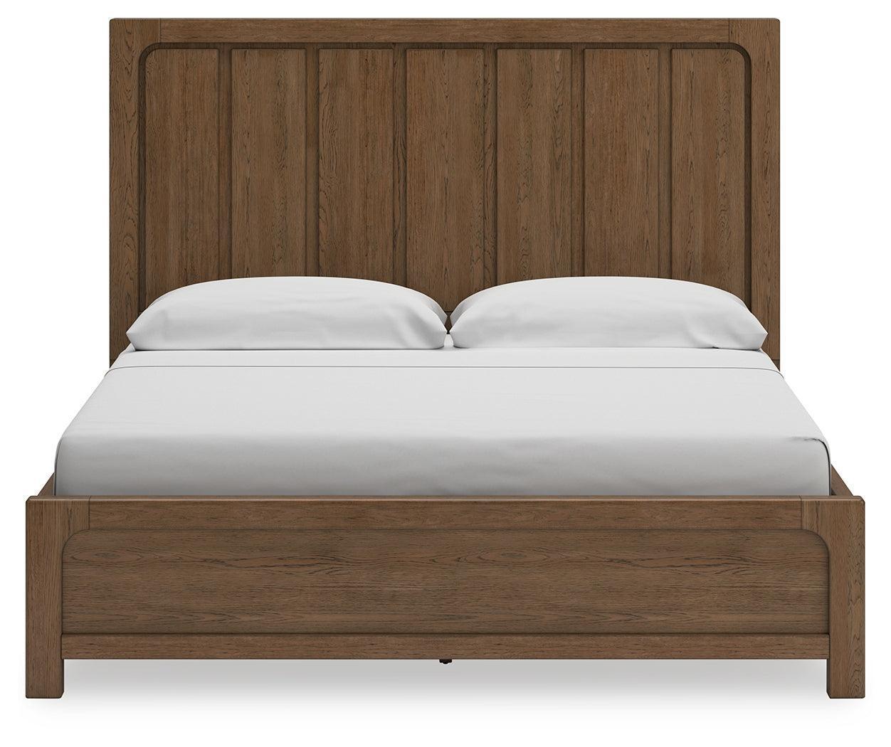 Cabalynn Light Brown King Panel Bed with Storage Drawers