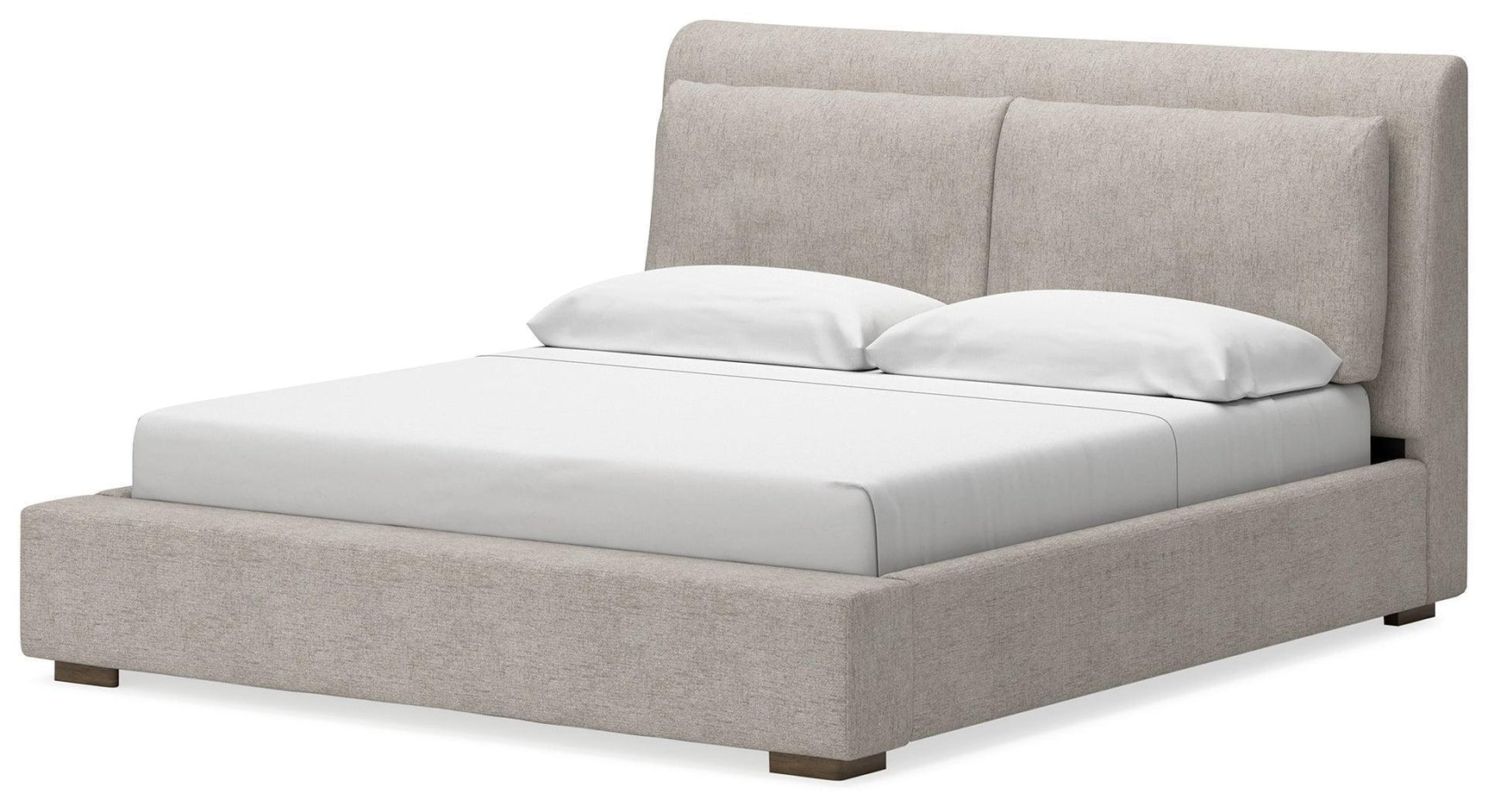 Cabalynn Light Brown Queen Upholstered Panel Bed