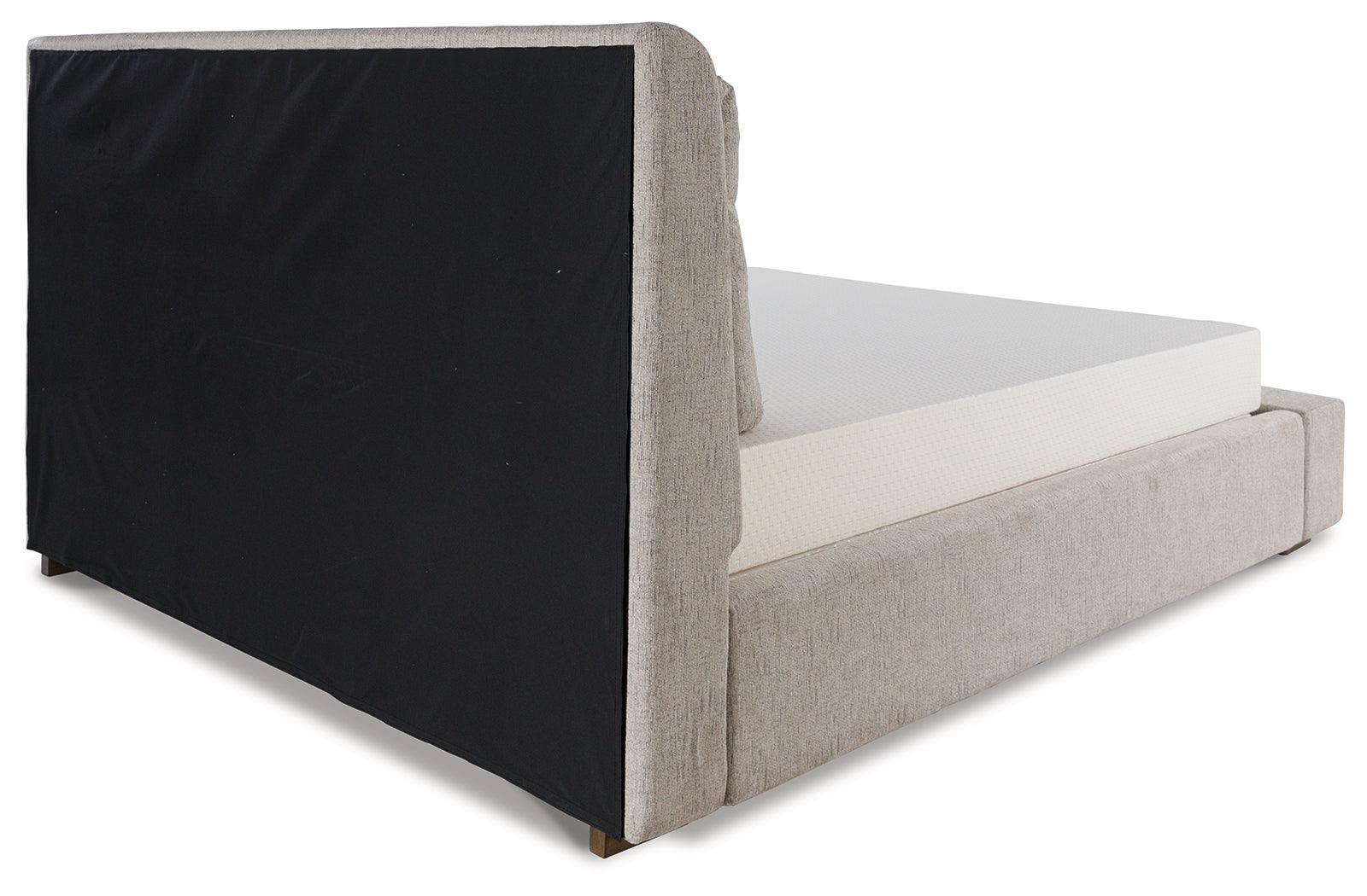 Cabalynn Light Brown King Upholstered Panel Bed