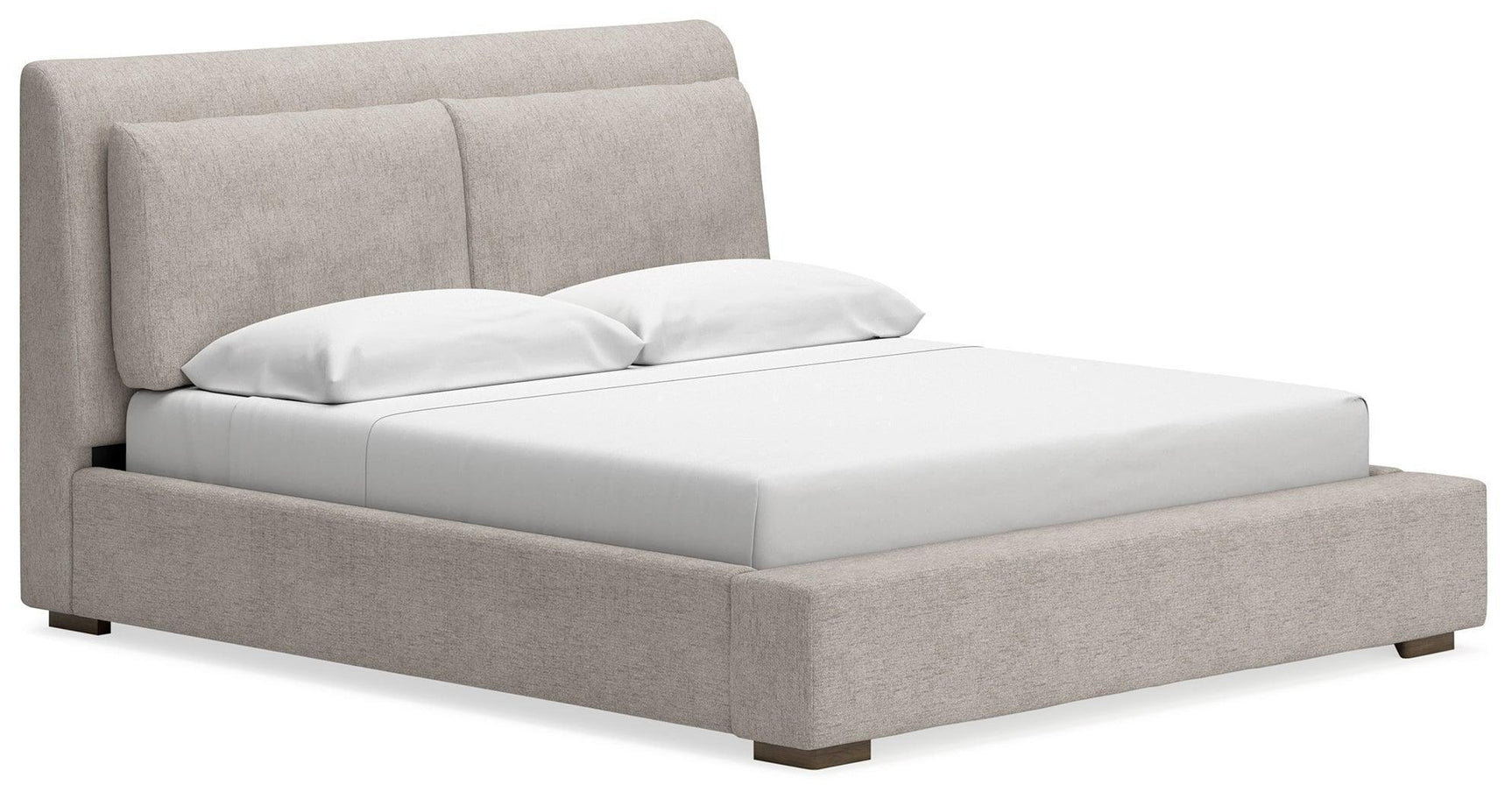 Cabalynn Light Brown Queen Upholstered Panel Bed
