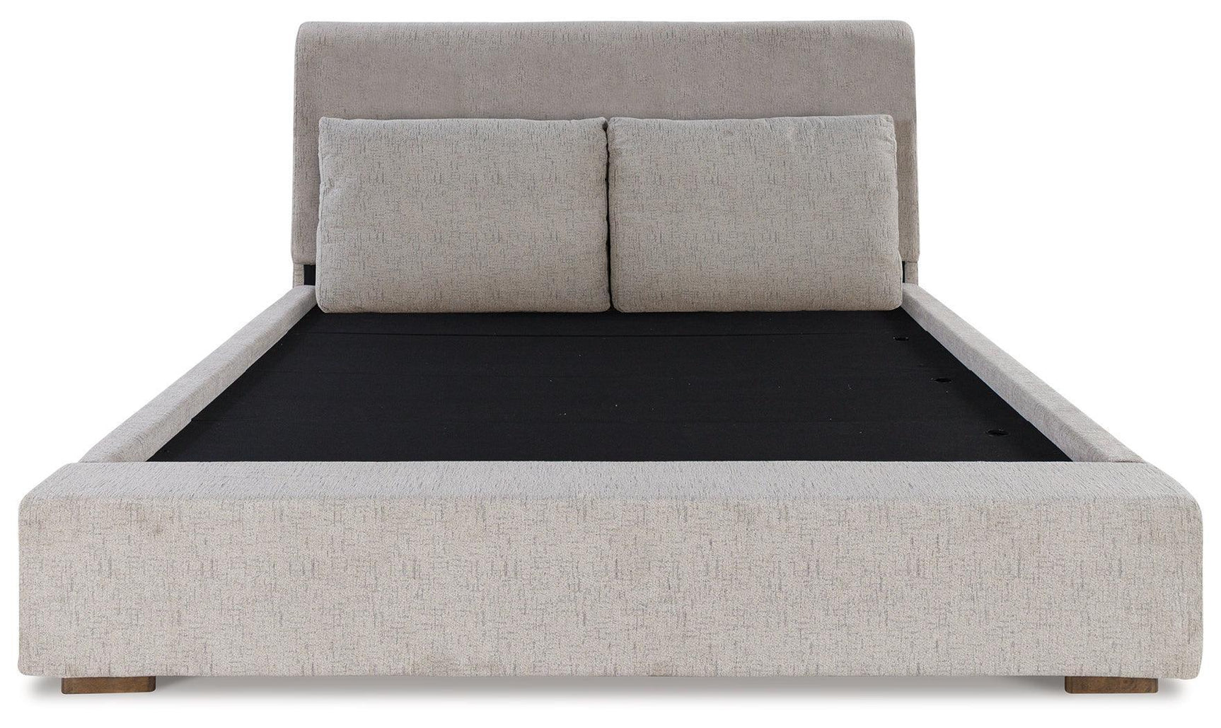Cabalynn Light Brown King Upholstered Panel Bed