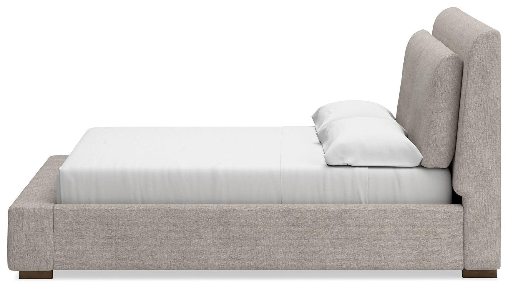 Cabalynn Light Brown Queen Upholstered Panel Bed