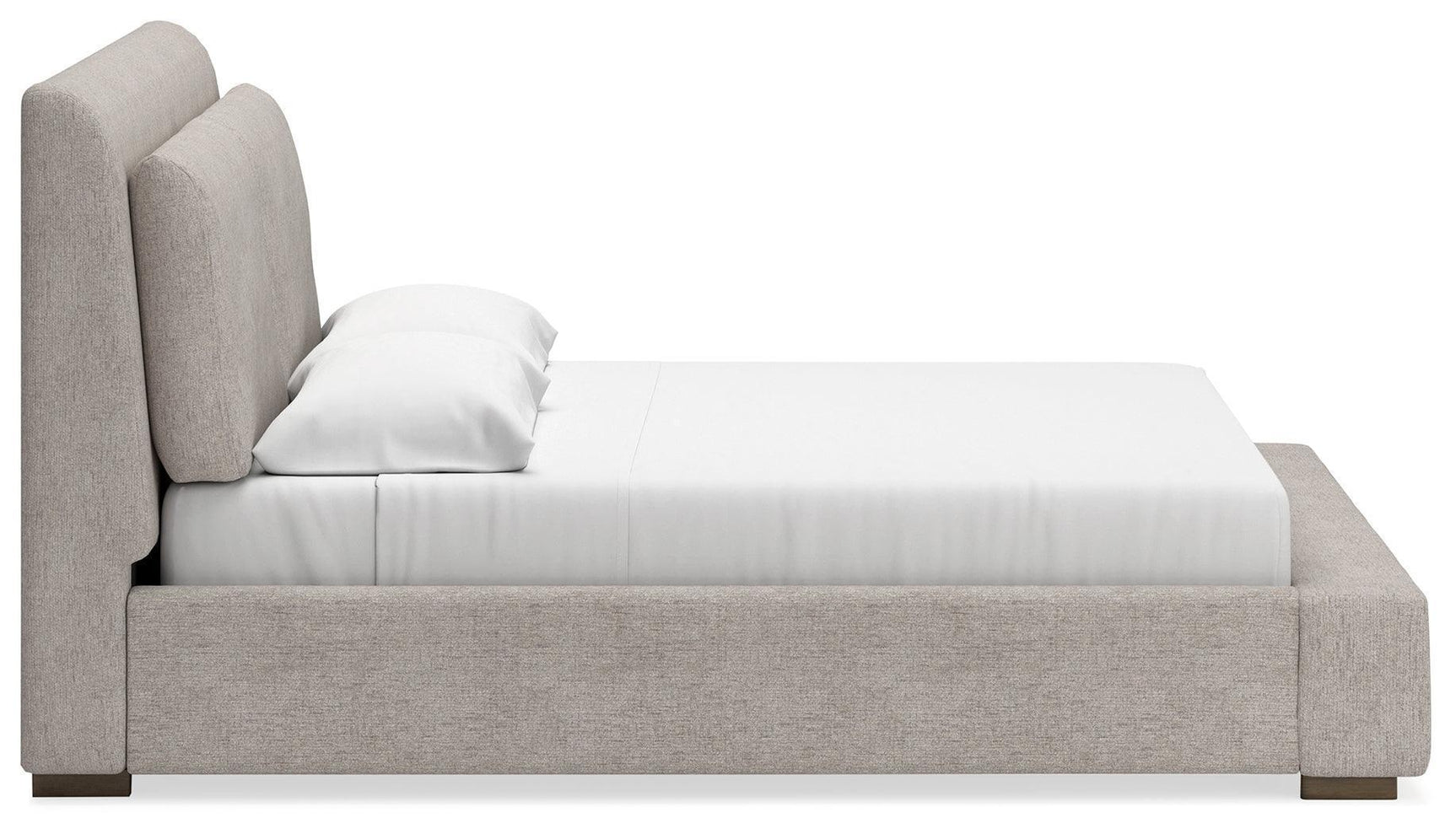Cabalynn Light Brown Queen Upholstered Panel Bed