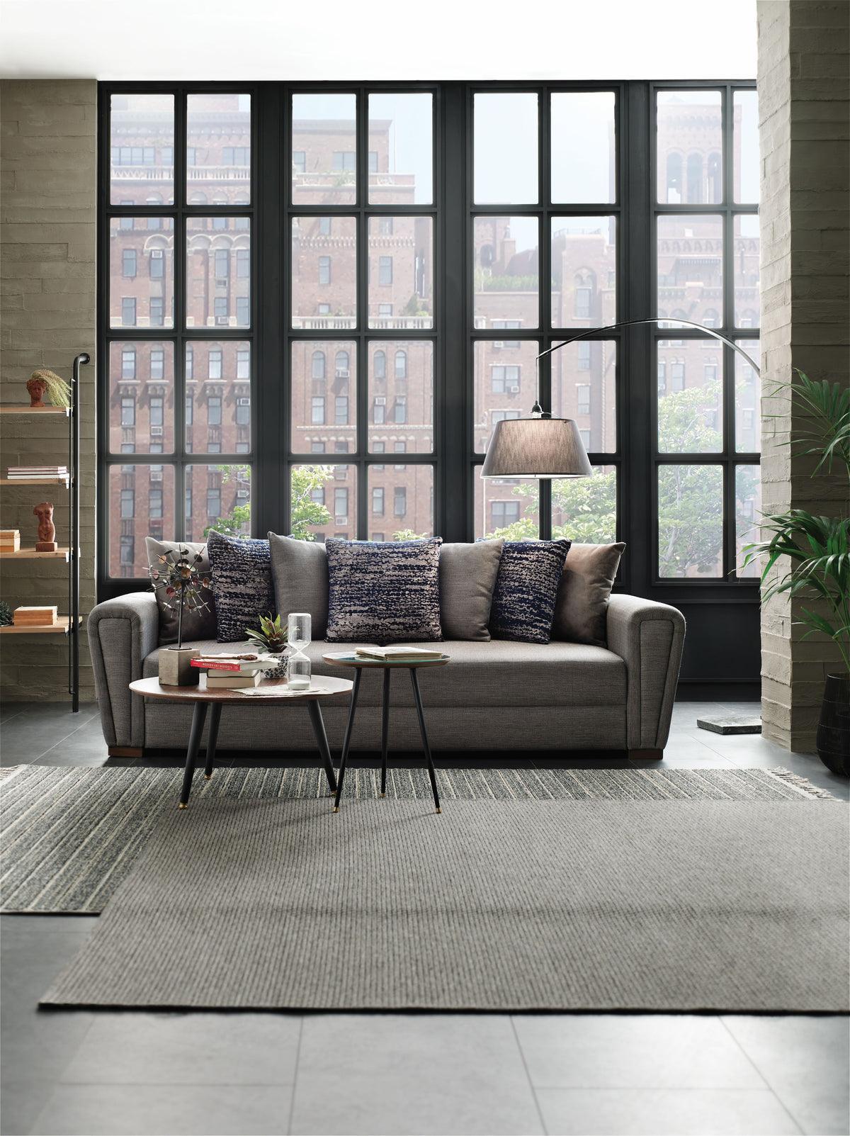 Brera Brown/blue 3-Seater Sofa Bed With Storage - Ella Furniture