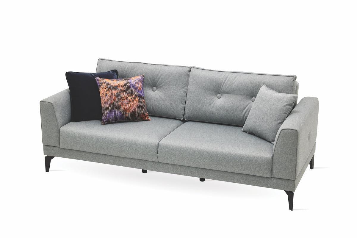 Cordell Light Gray 3-Seater Sofa Bed - Ella Furniture