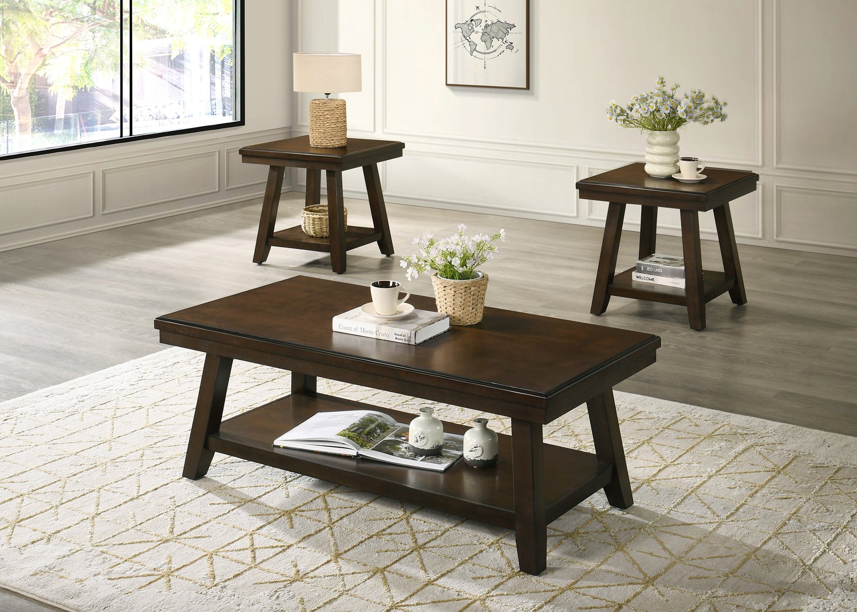 Brady Brown Coffee Table Set