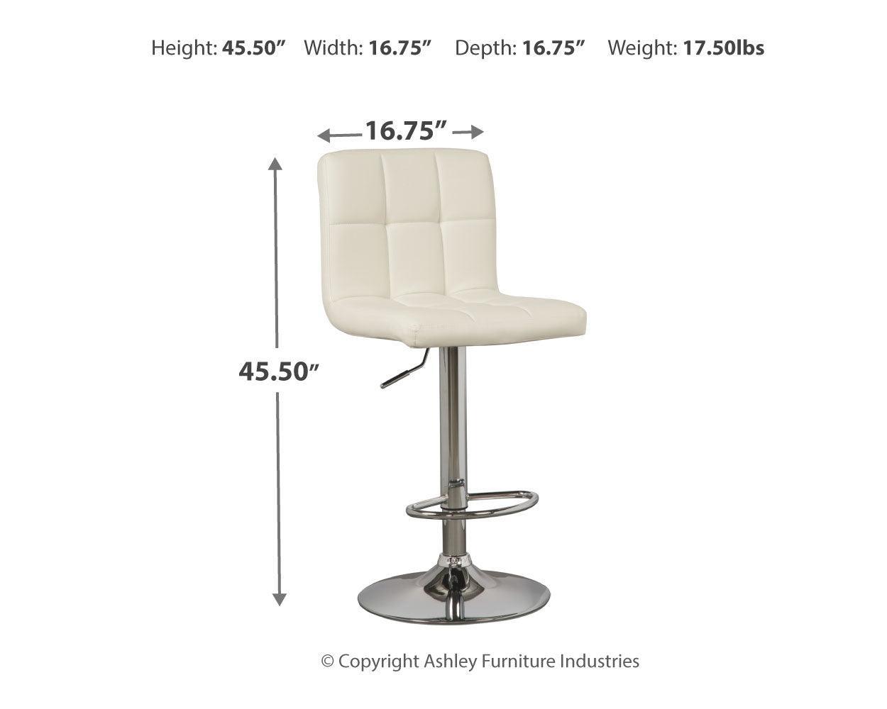 Bellatier Bone Adjustable Height Bar Stool D120-230 - Ella Furniture