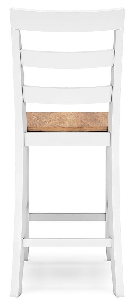 Gesthaven Natural/White Counter Height Dining Table and 2 Barstools