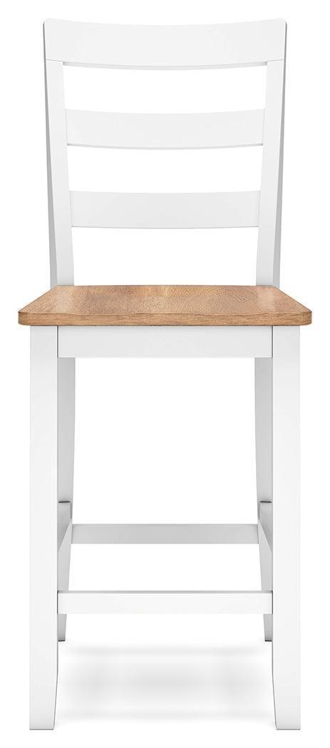 Gesthaven Natural/White Counter Height Dining Table and 2 Barstools