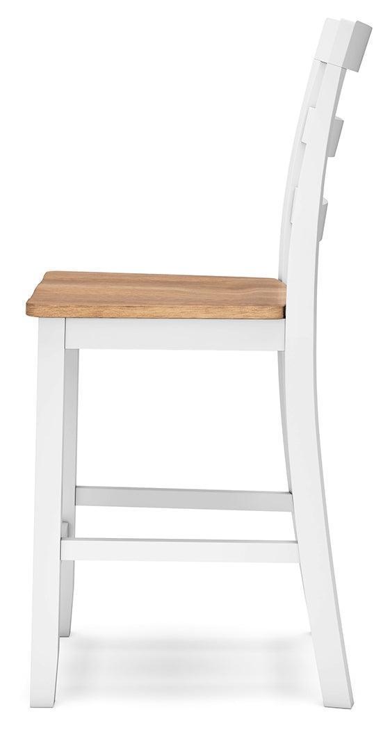 Gesthaven Natural/White Counter Height Dining Table and 2 Barstools