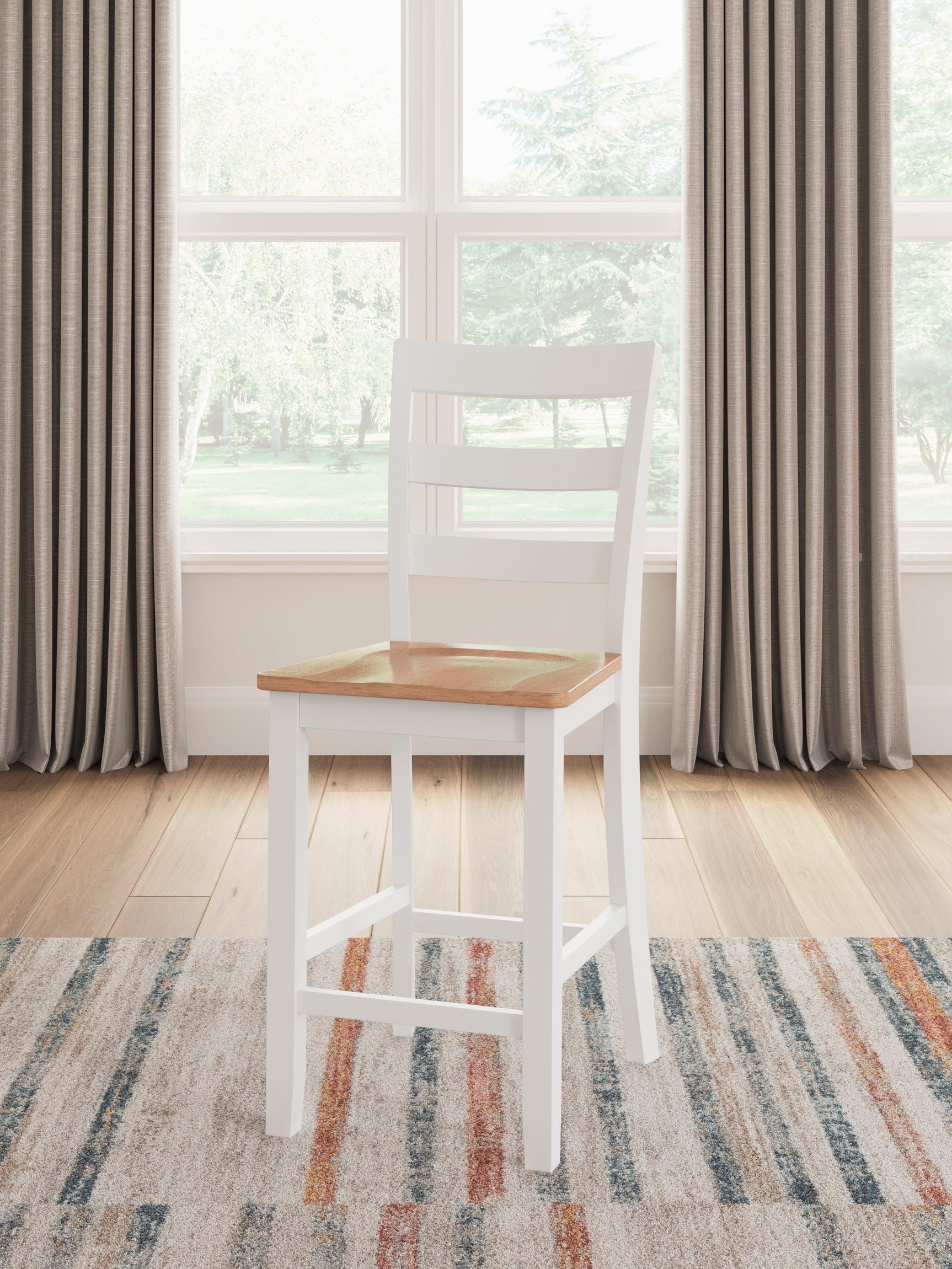Gesthaven Natural/White Counter Height Dining Table and 2 Barstools