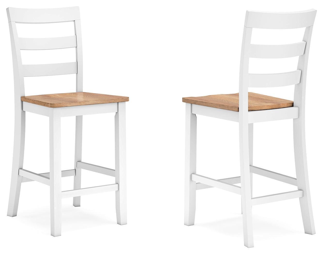 Gesthaven Natural/White Counter Height Dining Table and 2 Barstools