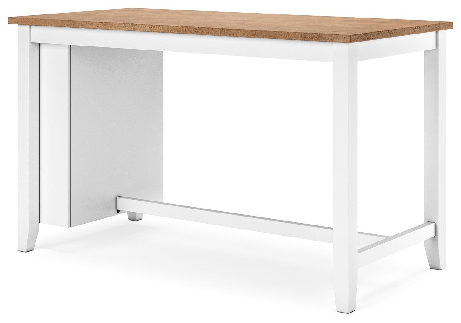 Gesthaven Natural/White Counter Height Dining Table and 2 Barstools