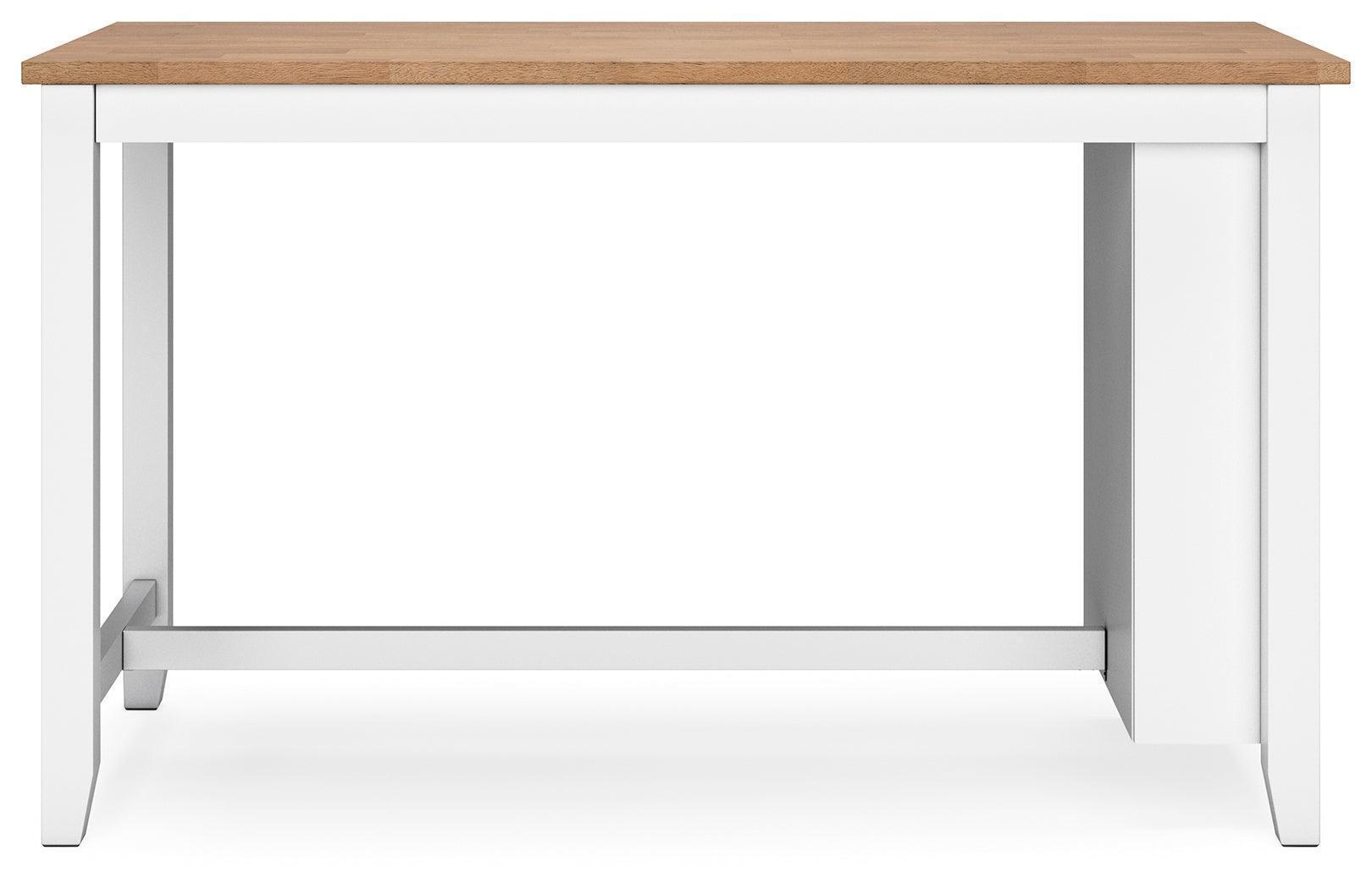 Gesthaven Natural/White Counter Height Dining Table and 2 Barstools