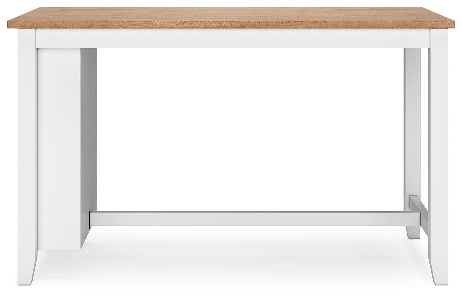 Gesthaven Natural/White Counter Height Dining Table and 2 Barstools