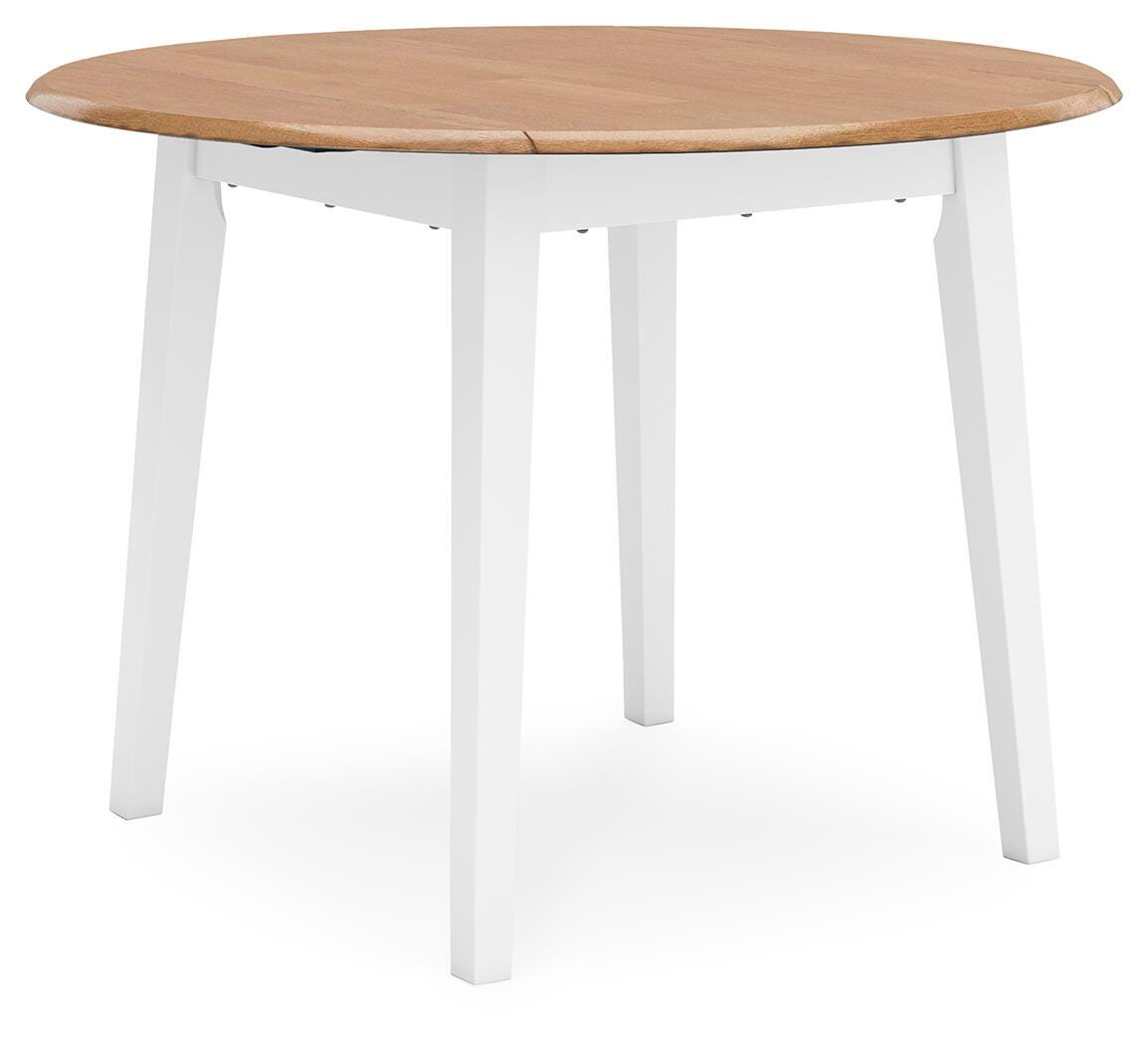 Gesthaven Natural/White Dining Set angled view