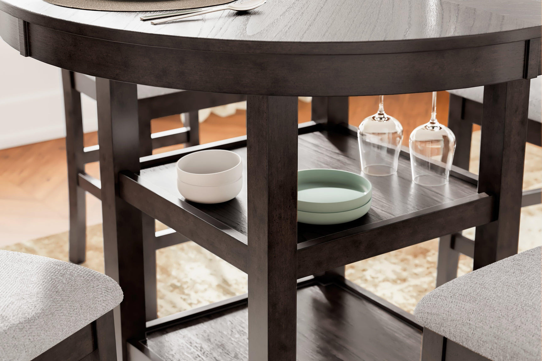 Langwest Brown Counter Height Dining Table And 4 Barstools (Set Of 5) - Ella Furniture