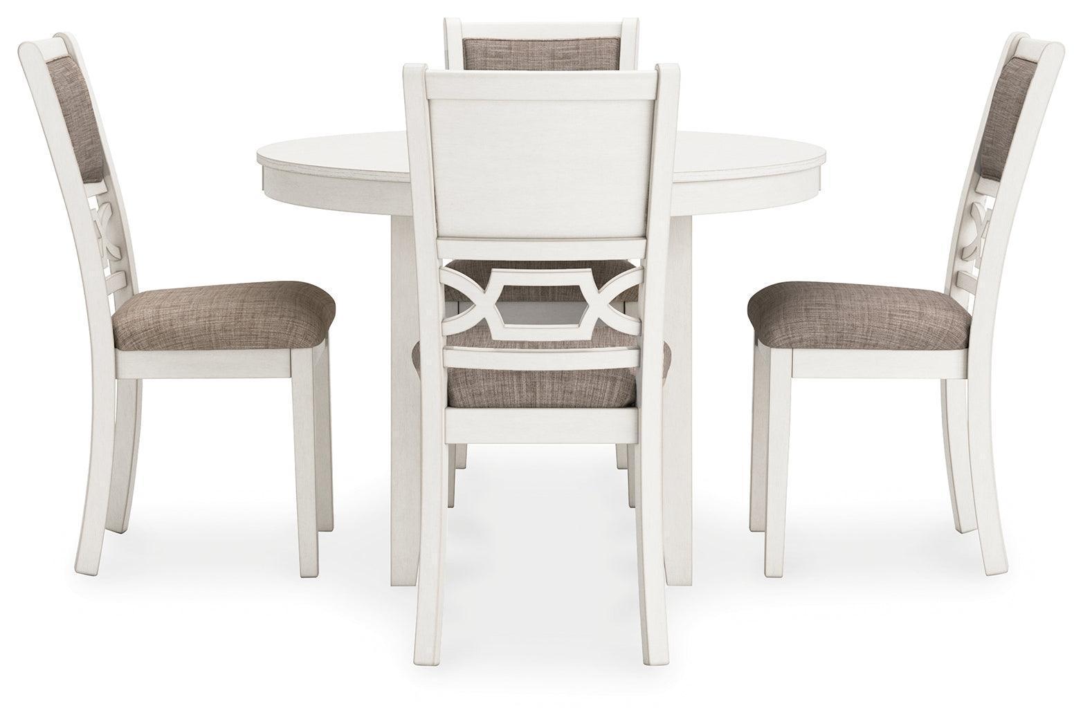 Erinberg Antique White Dining Table and 4 Chairs (Set of 5)
