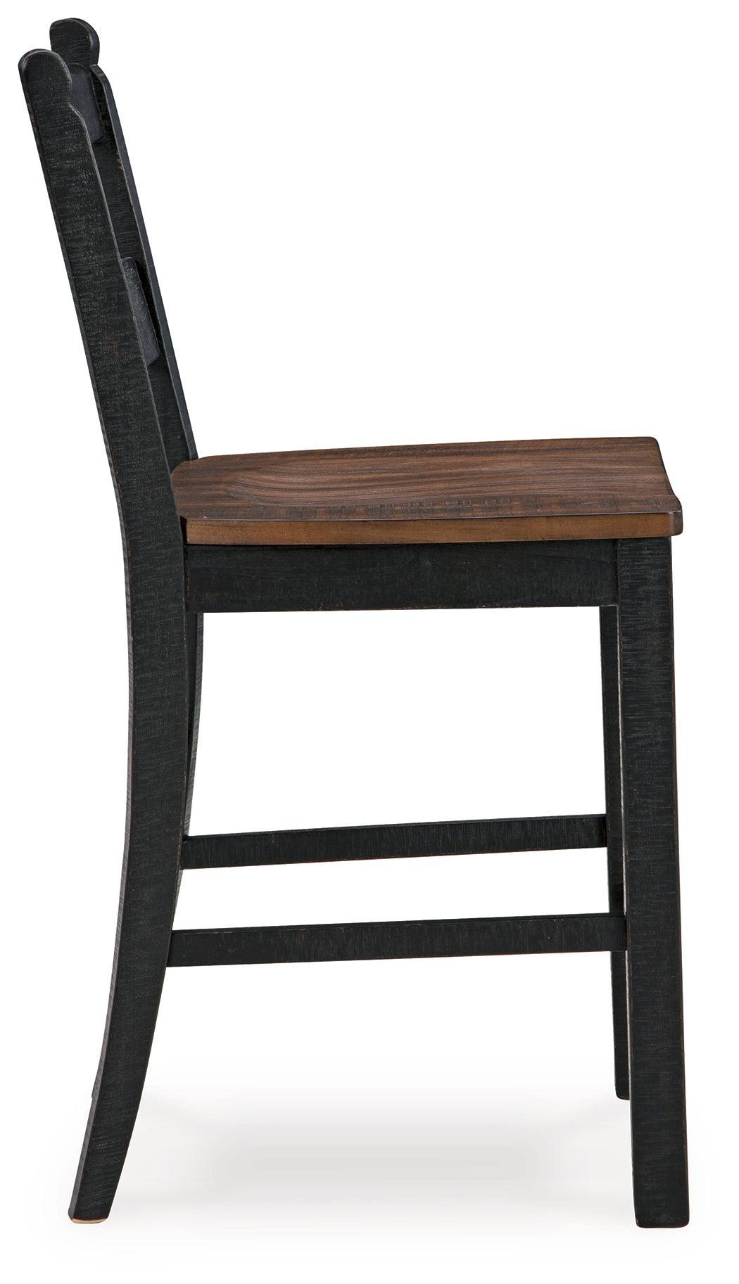 Valebeck Black/brown Counter Height Barstool - Ella Furniture