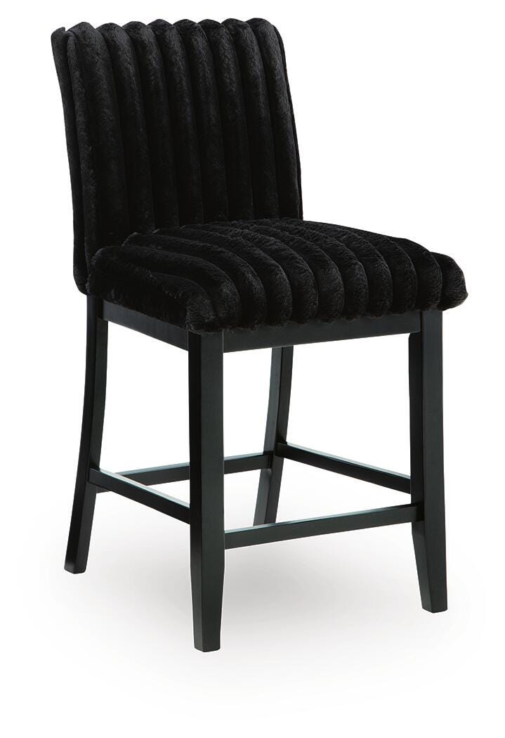 Mervannie Black Counter Height Barstool