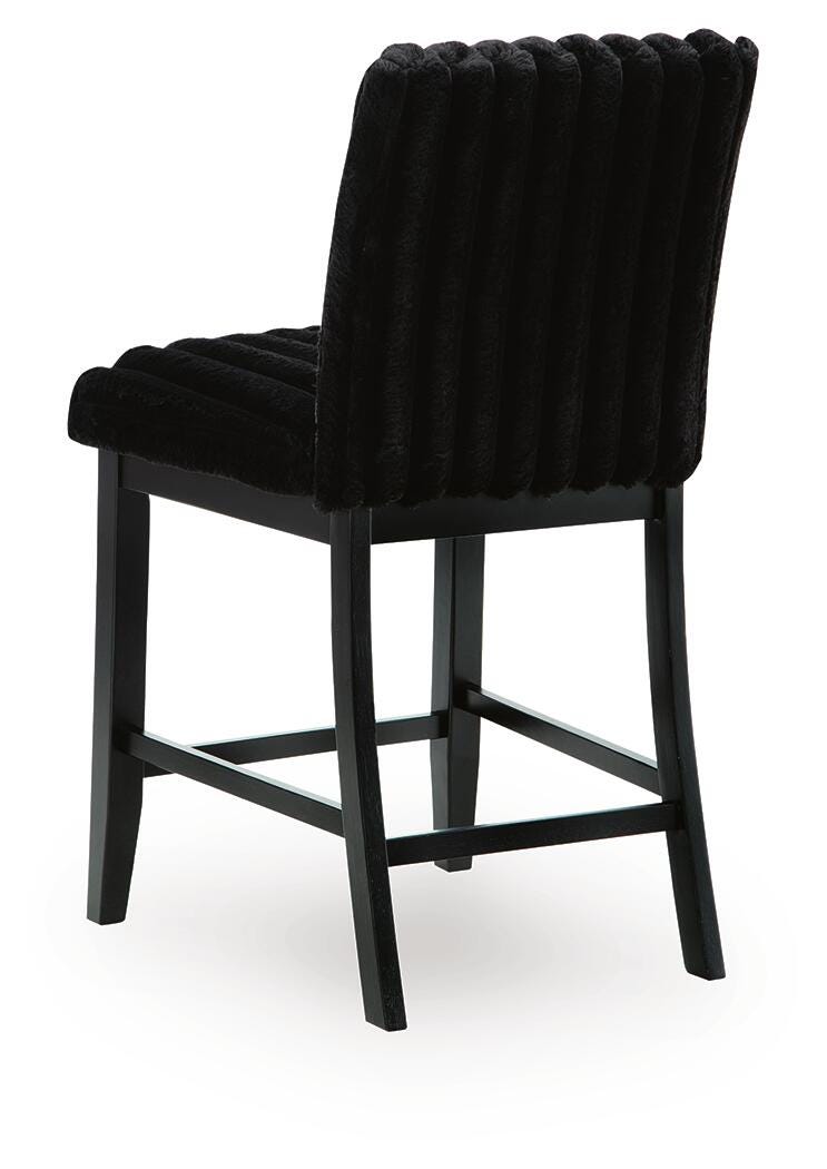 Mervannie Black Counter Height Barstool