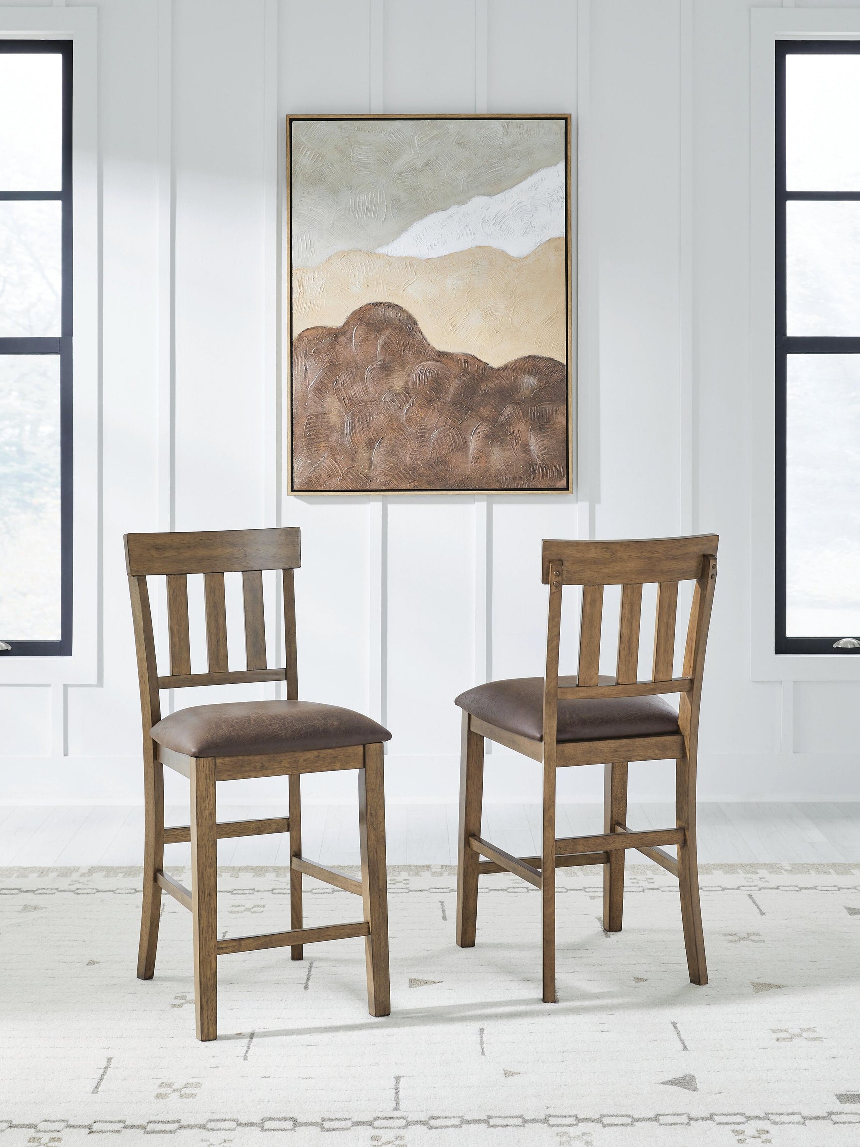 Urbinforte Light Brown Counter Height Barstool