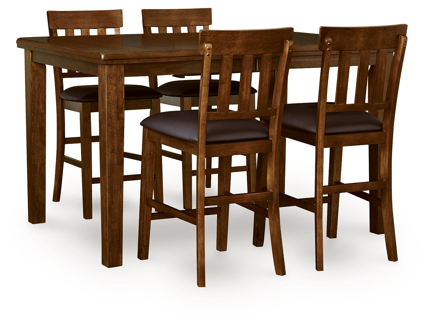 Ralene Medium Brown Counter Height Dining Table And 4 Barstools