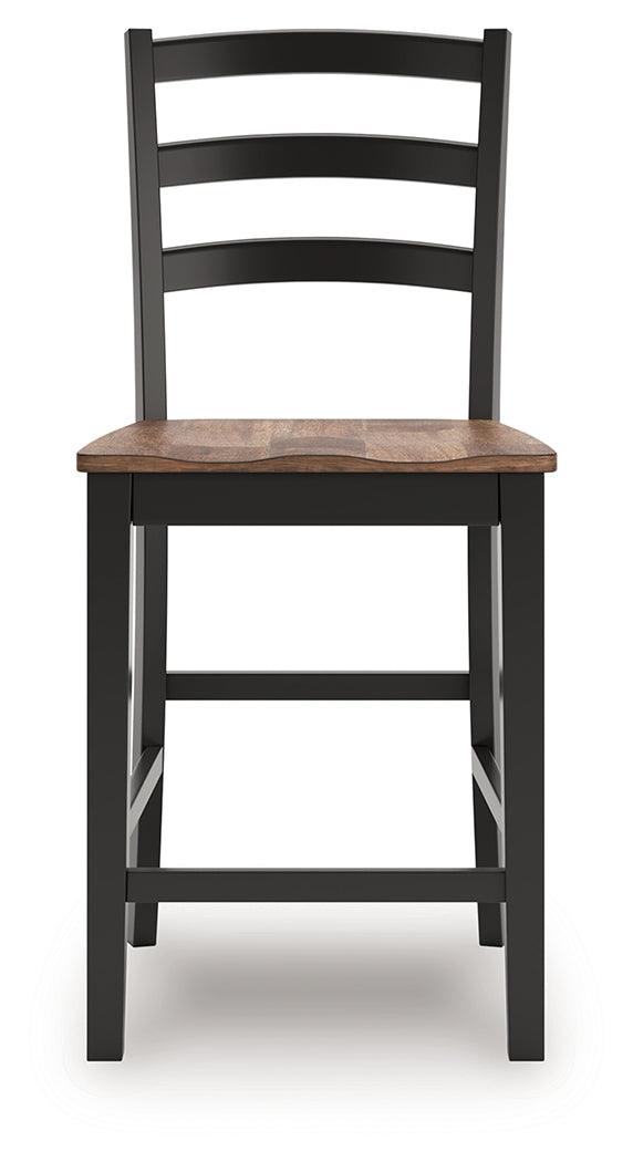 Wildenauer Brown/Black Counter Height Dining Table and 4 Barstools