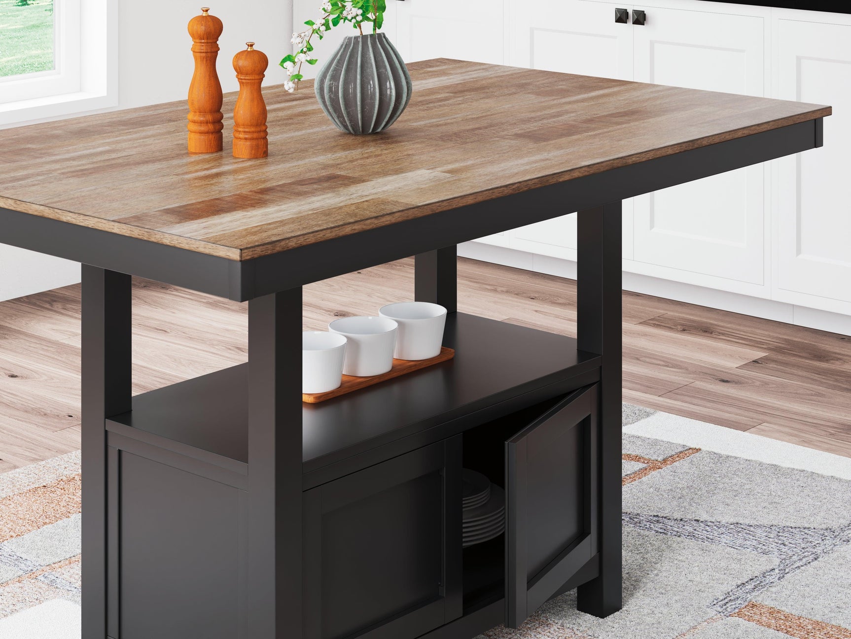 Wildenauer Brown/Black Counter Height Dining Table