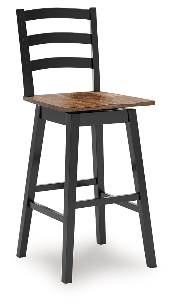 Wildenauer Brown/Black Bar Height Bar Stool