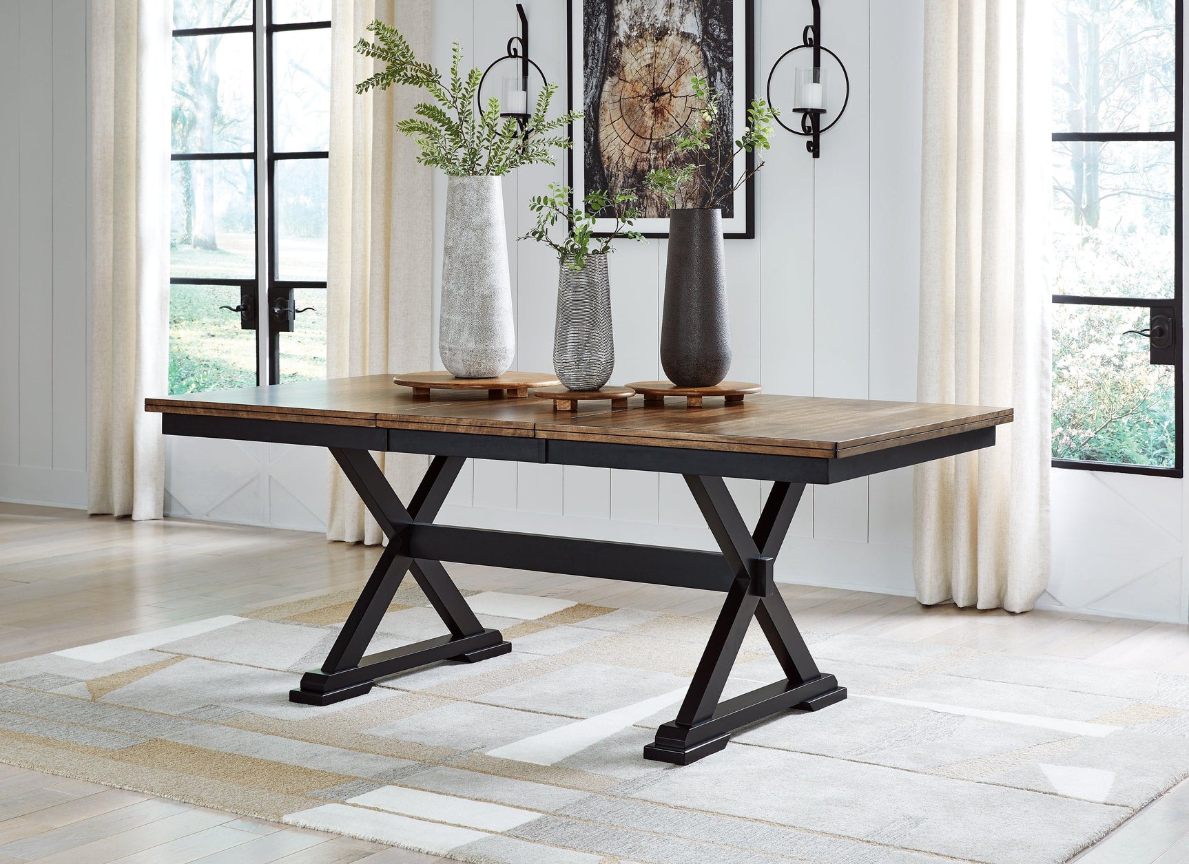 Wildenauer Brown Black Dining Extension Table