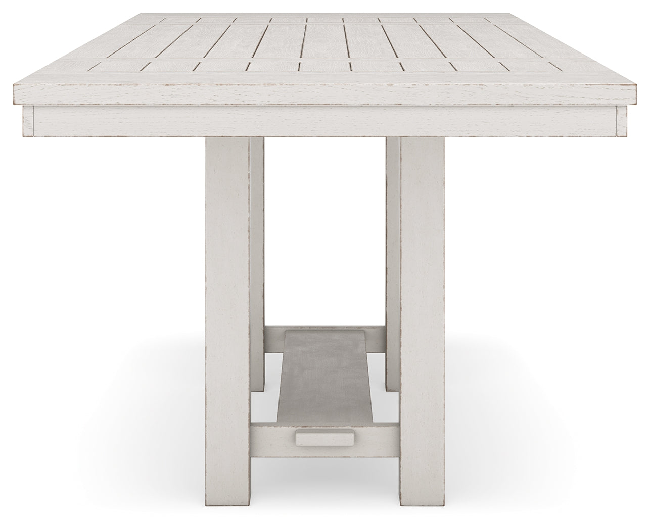 Robbinsdale Antique White Counter Height Dining Table and 6 Barstools and Bench with Storage