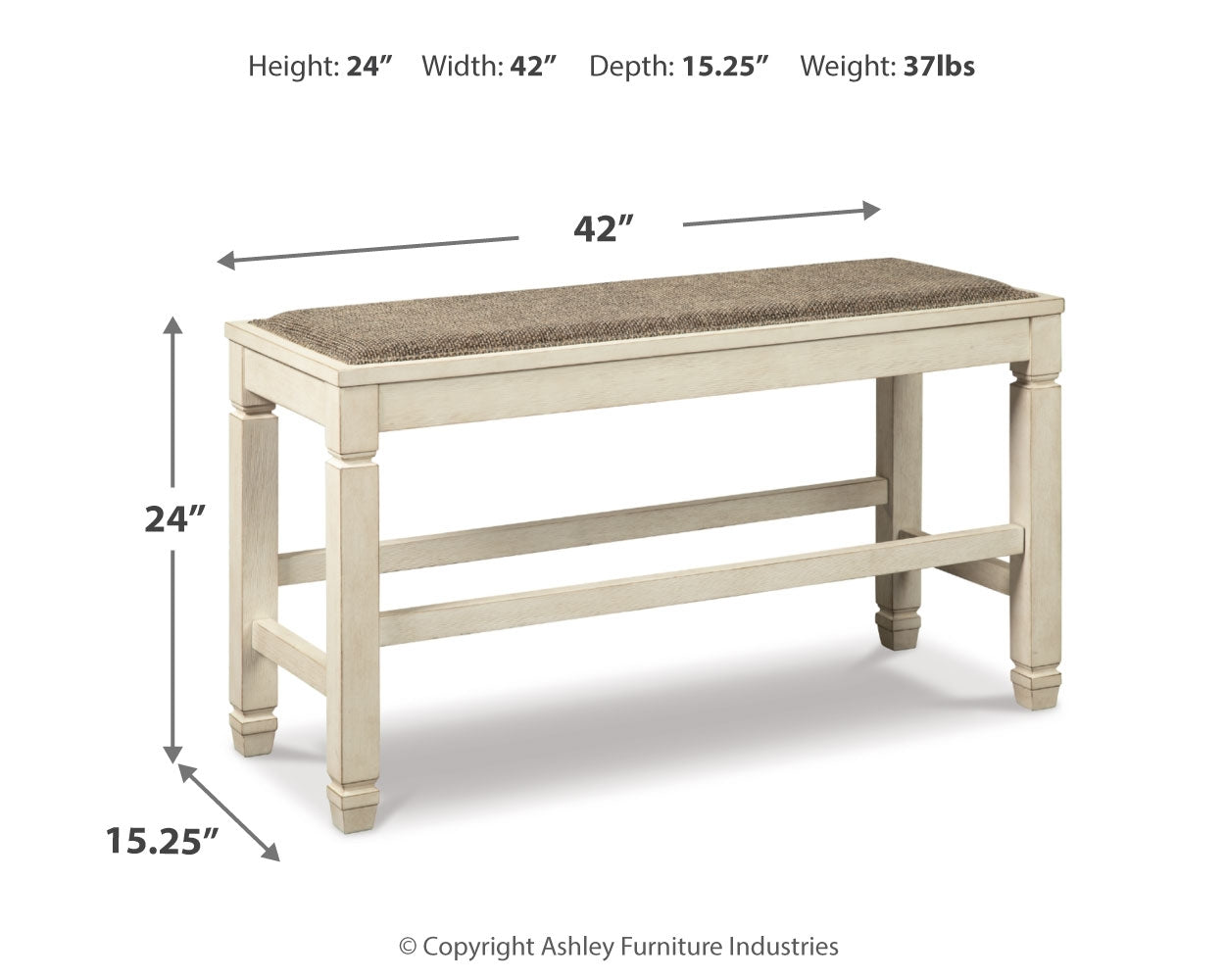 Bolanburg Two-tone Counter Height Dining Table and 4 Barstools and Bench