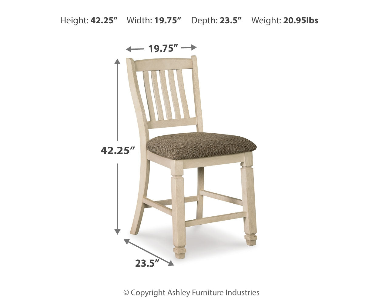 Bolanburg Two-tone Counter Height Dining Table and 4 Barstools and Bench